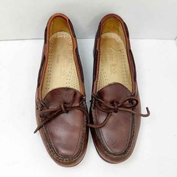 Barrie ltd Booters Mens Slip on Loafers in Brown Leather Sz 8.5 M Mocc Toe - Picture 7 of 15